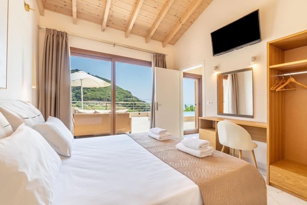 Villa Vasillis-Heated Swimming Pool With Infinity View Vitaládes エクステリア 写真