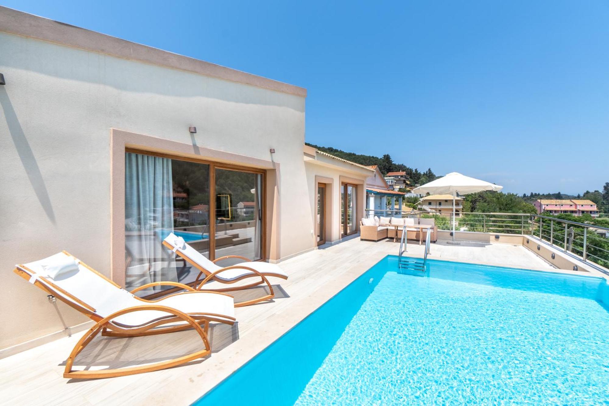 Villa Vasillis-Heated Swimming Pool With Infinity View Vitaládes エクステリア 写真