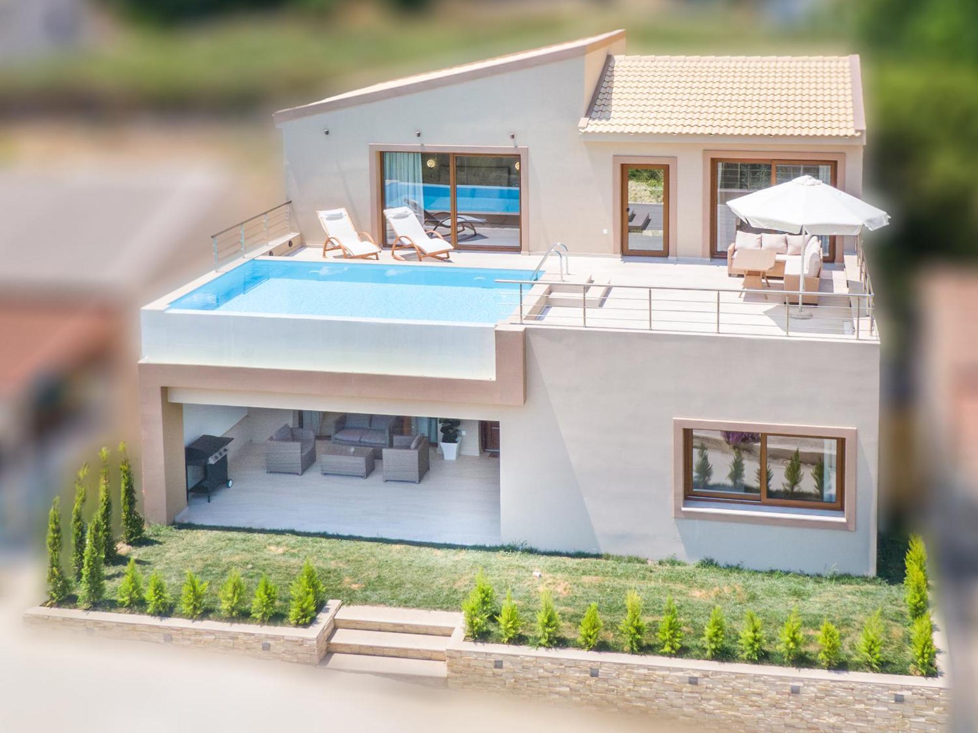 Villa Vasillis-Heated Swimming Pool With Infinity View Vitaládes エクステリア 写真